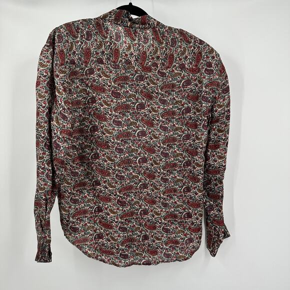 Jonathan Martin Women’s Size S Silk Paisley Top Vintage 80s Classic Secretary - Picture 2 of 7